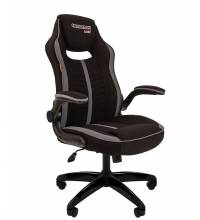 Игровое кресло Chairman game 19 Россия текстиль черно-серый