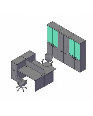 Комплект офисной мебели №1_Weve Дуб Сонома